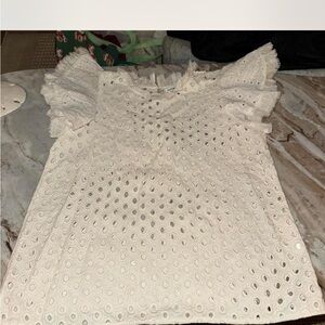 Antik Batik White Eyelet Blouse